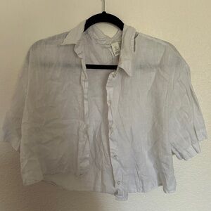 H&M White Linen Top